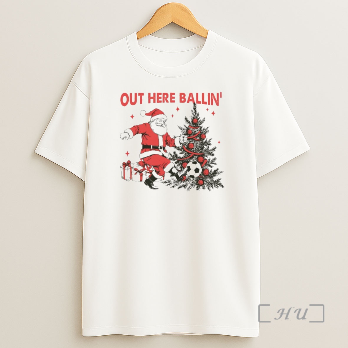 Officials Out Here Ballin Santa Claus Soccer Merry Christmas 2025 Premium Shirt Sweatshirt Tee
