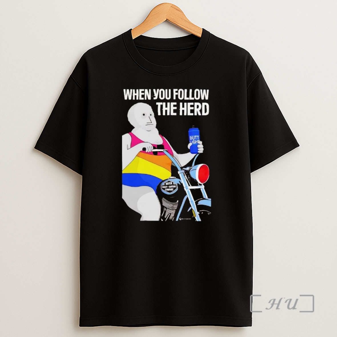 Officials Pansexual Biker When Follow The Herd Drinking Butt Light Beer Premium Shirt Sweatshirt Tee