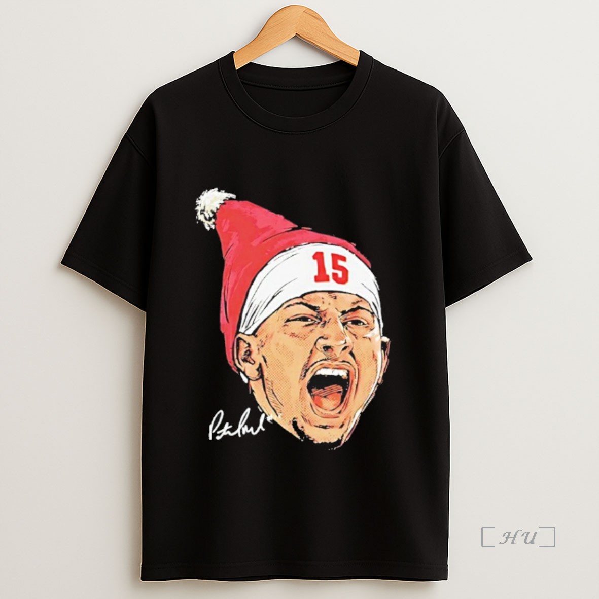 Officials Patrick Mahomes Big Head Kansas City Chiefs Merry Christmas Santa Hat Signature Premium Shirt Sweatshirt Tee