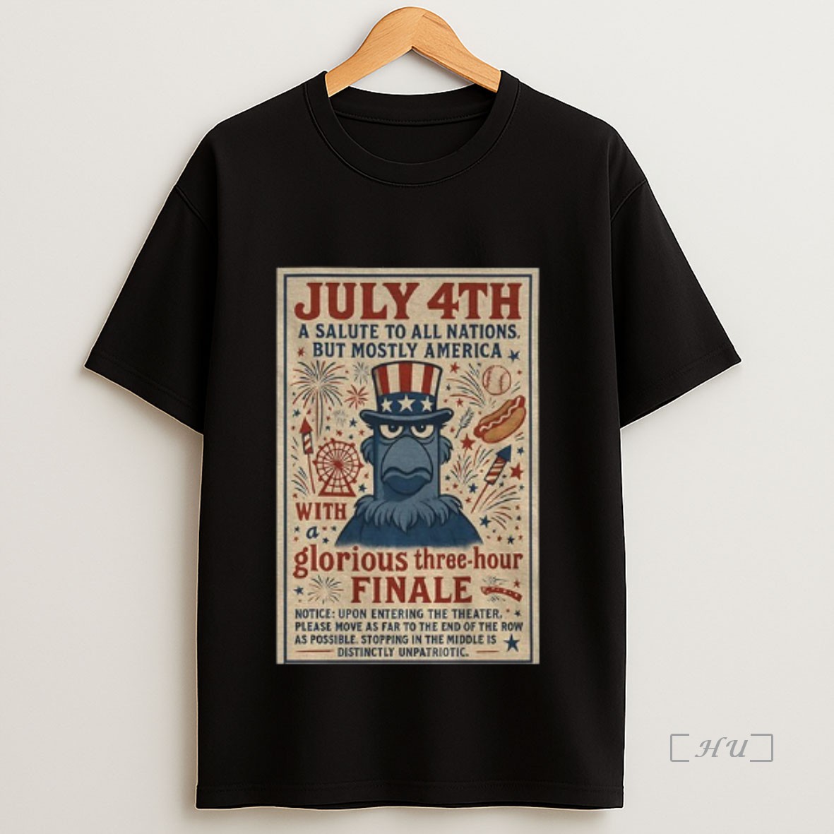 Officials Patriotic Sam Eagle Muppets July 4th Fireworks A Salute To All Nations But Mostly American Premium Shirt Sweatshirt Tee