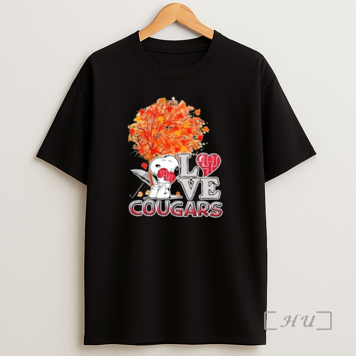 Officials Peanuts Snoopy Hug Heart I Love Houston Cougars Premium Shirt Sweatshirt Tee