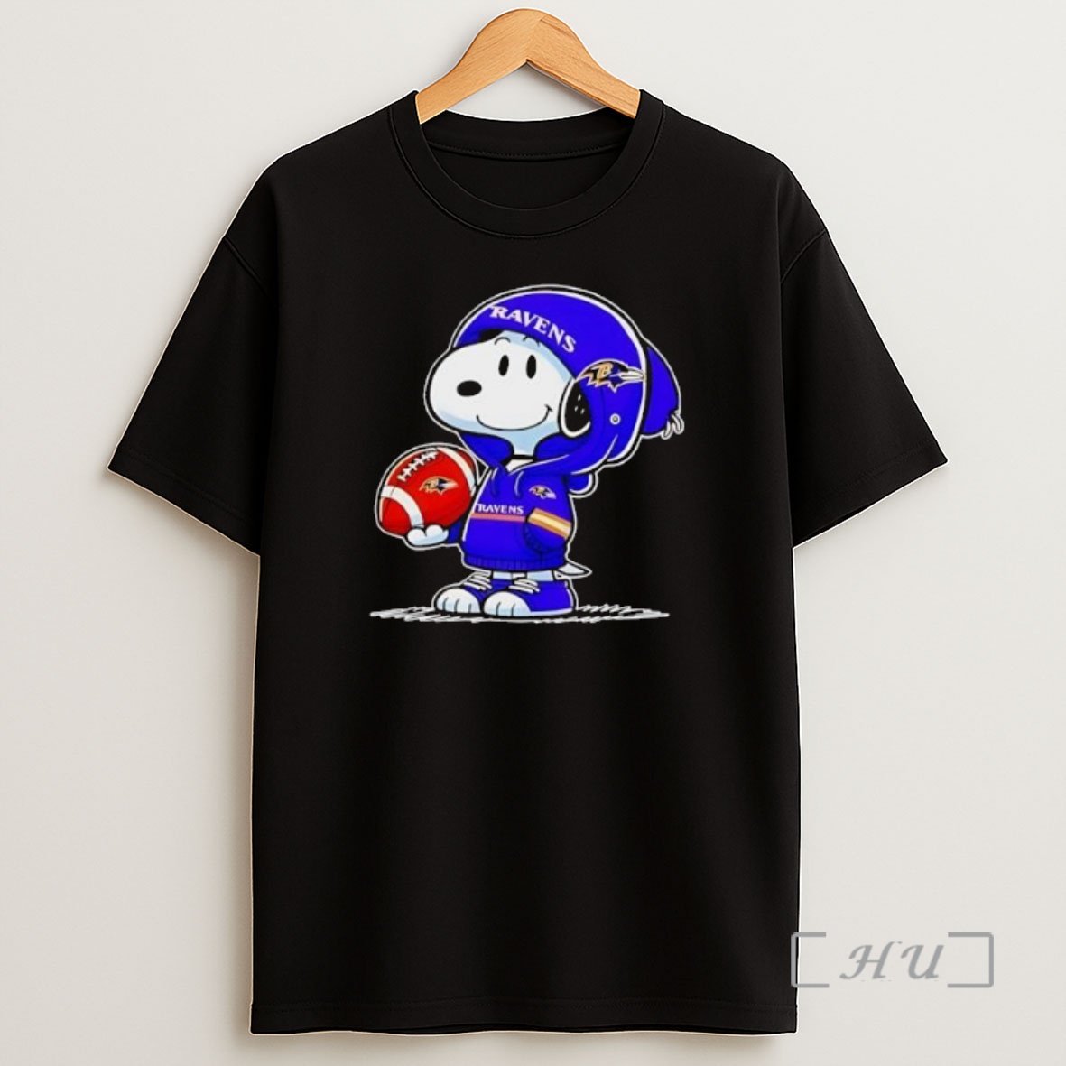 Officials Peanuts Snoopy Wearing Baltimore Ravens And Smiling At Fans Premium Shirt Sweatshirt Tee
