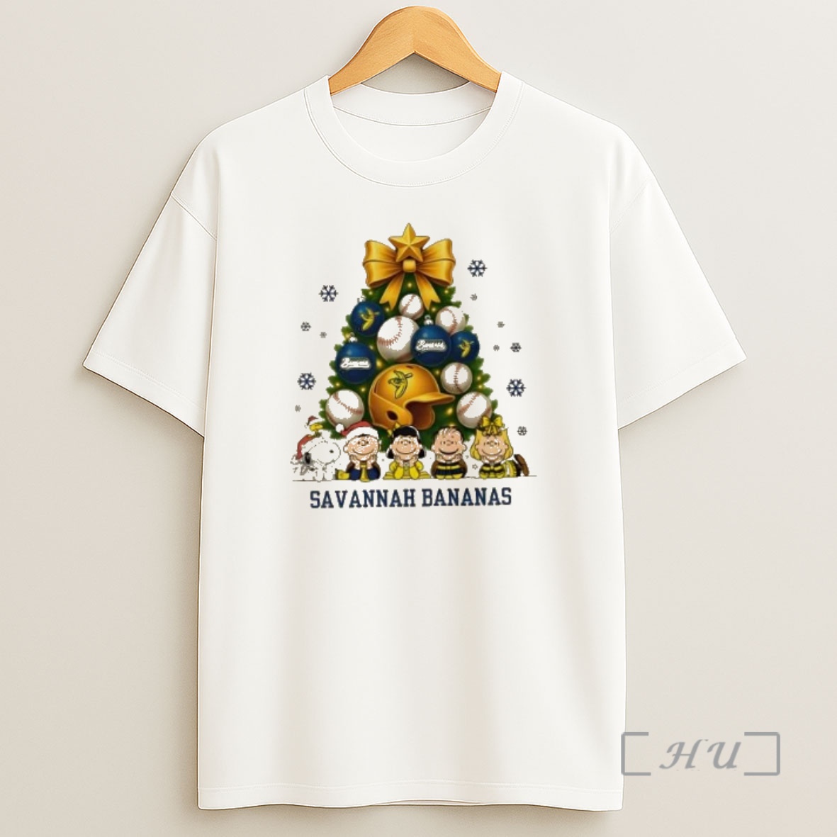 Officials Peanuts Snoopy And Friends X Savannah Bananas Baseball Christmas Tree Premium Shirt Sweatshirt Tee