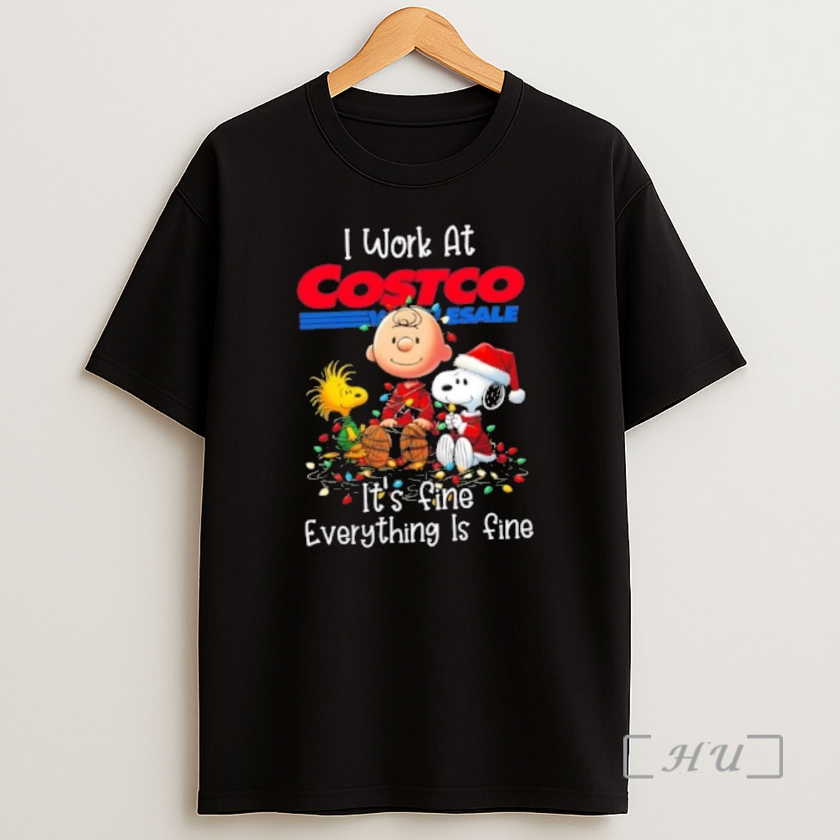 Officials Peanuts Snoopy X Charlie Brown I Work At Costco Wholesale Its Fine Everything Is Fine Christmas Premium Shirt Sweatshirt Tee