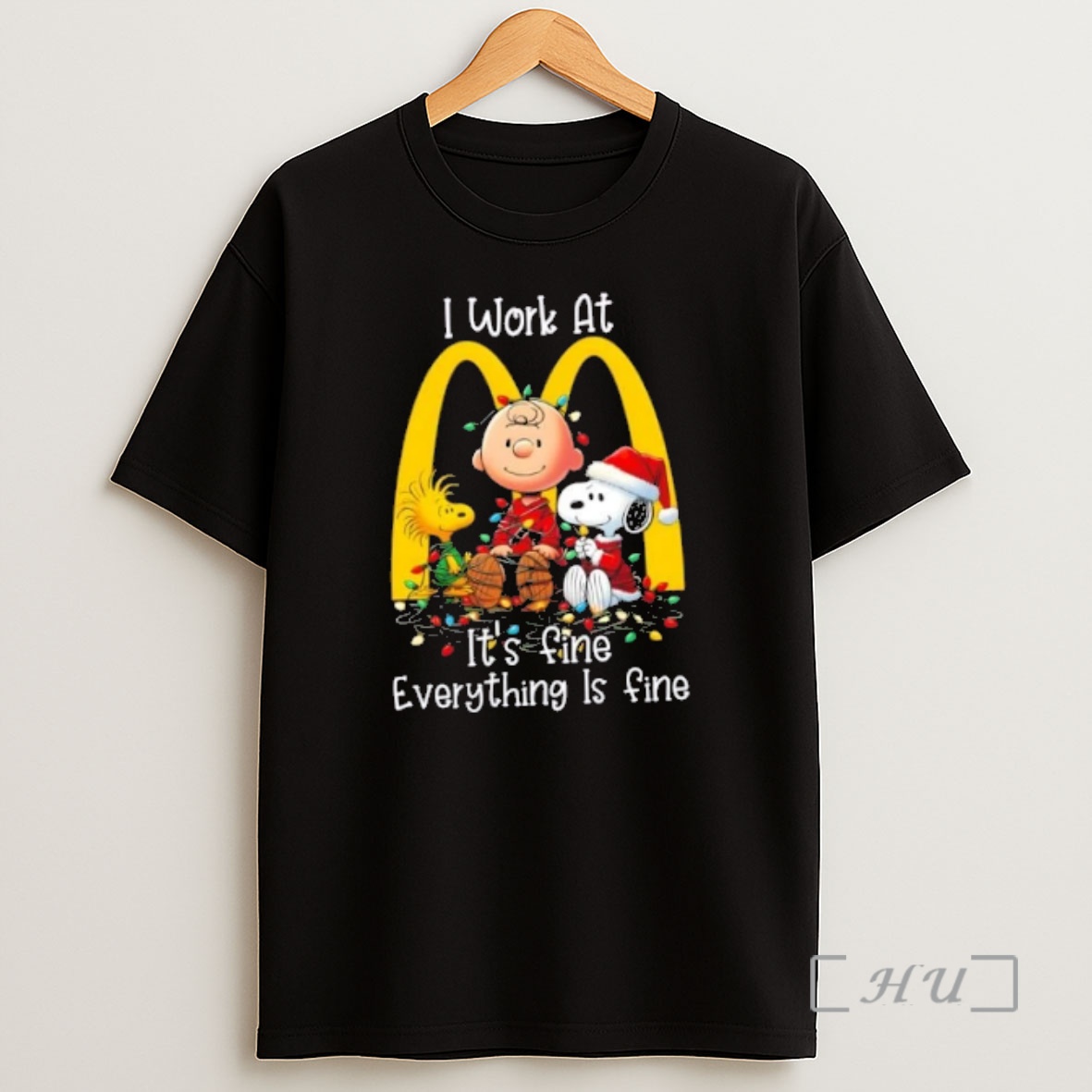 Officials Peanuts Snoopy X Charlie Brown I Work At Mcdonalds Its Fine Everything Is Fine Christmas Premium Shirt Sweatshirt Tee