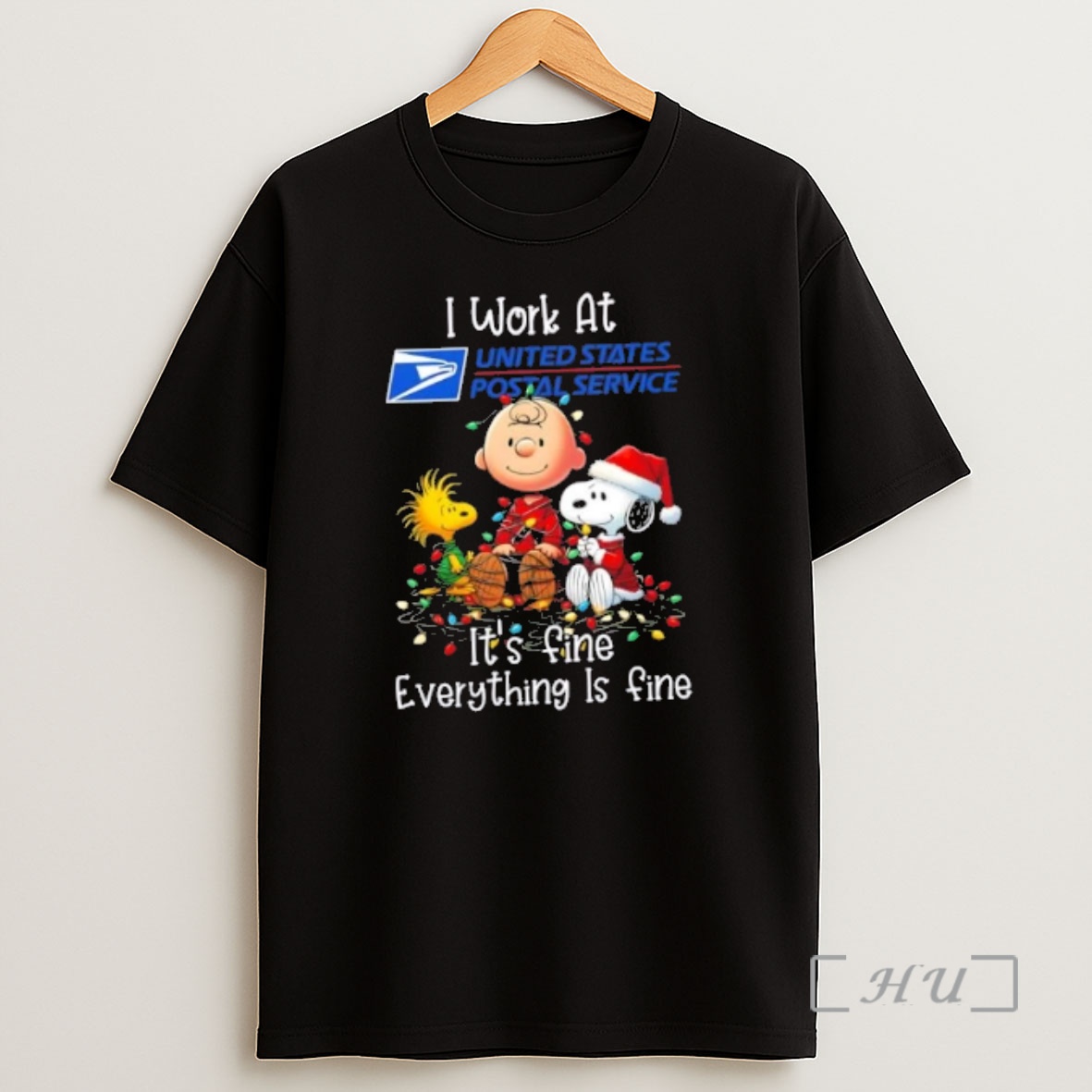 Officials Peanuts Snoopy X Charlie Brown I Work At Usps Its Fine Everything Is Fine Christmas Premium Shirt Sweatshirt Tee