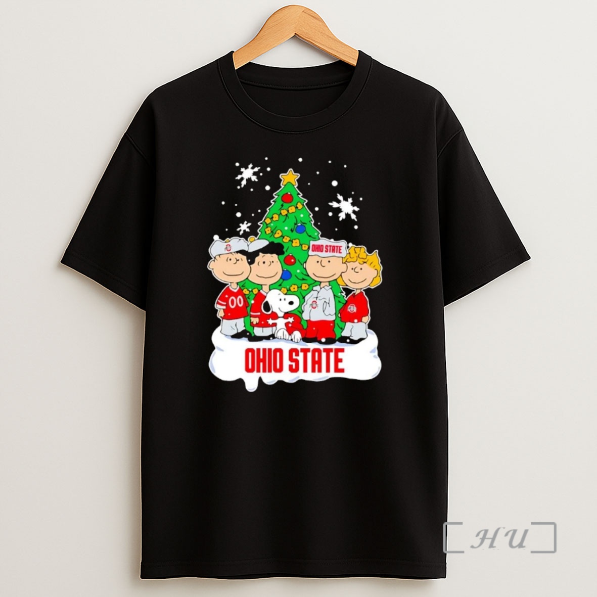 Officials Peanuts Characters Ohio State Buckeyes Christmas Tree Premium Shirt Sweatshirt Tee