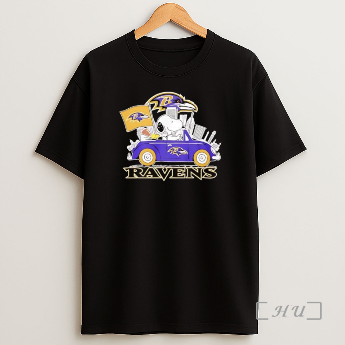 Officials Peanuts X Baltimore Ravens Welcome To The Pound Driving Car Premium Shirt Sweatshirt Tee