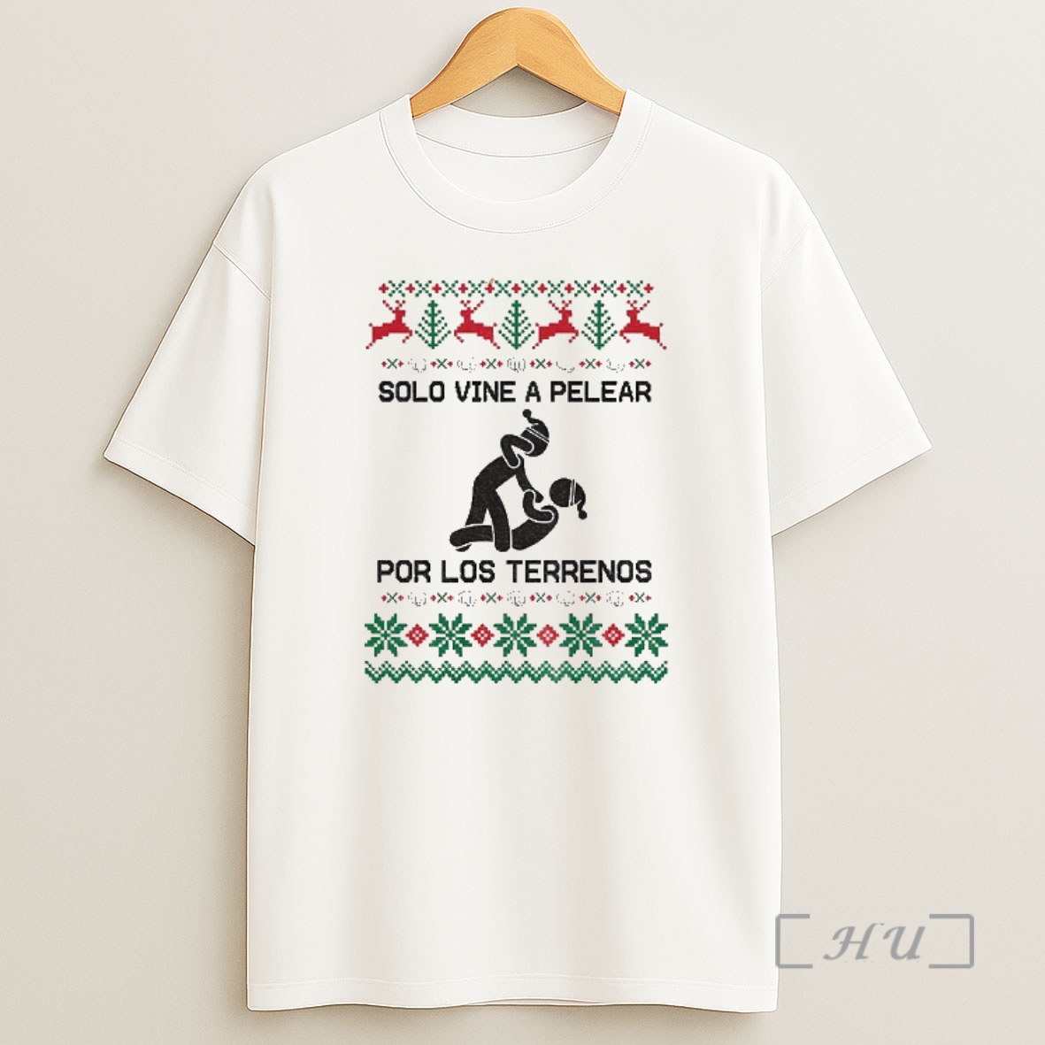 Officials Pelear Por Los Terrenos Solo Vine A Pelear Mexican Christmas Premium Shirt Sweatshirt Tee