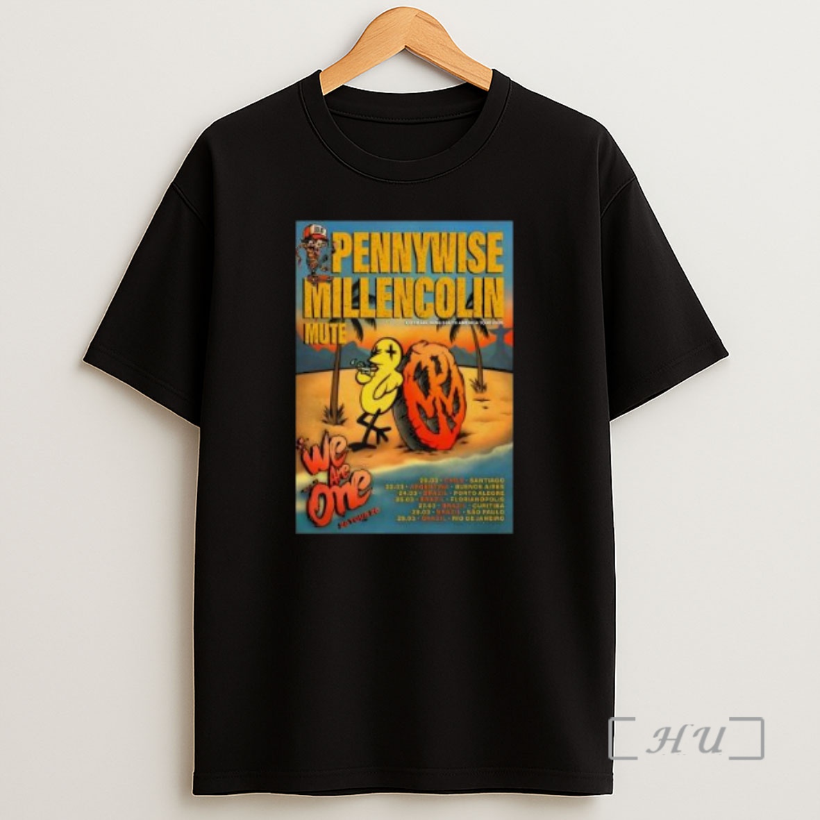 Officials Pennywise Millencolin Co Headlining Sa Tour 2026 Circle Black Premium Shirt Sweatshirt Tee