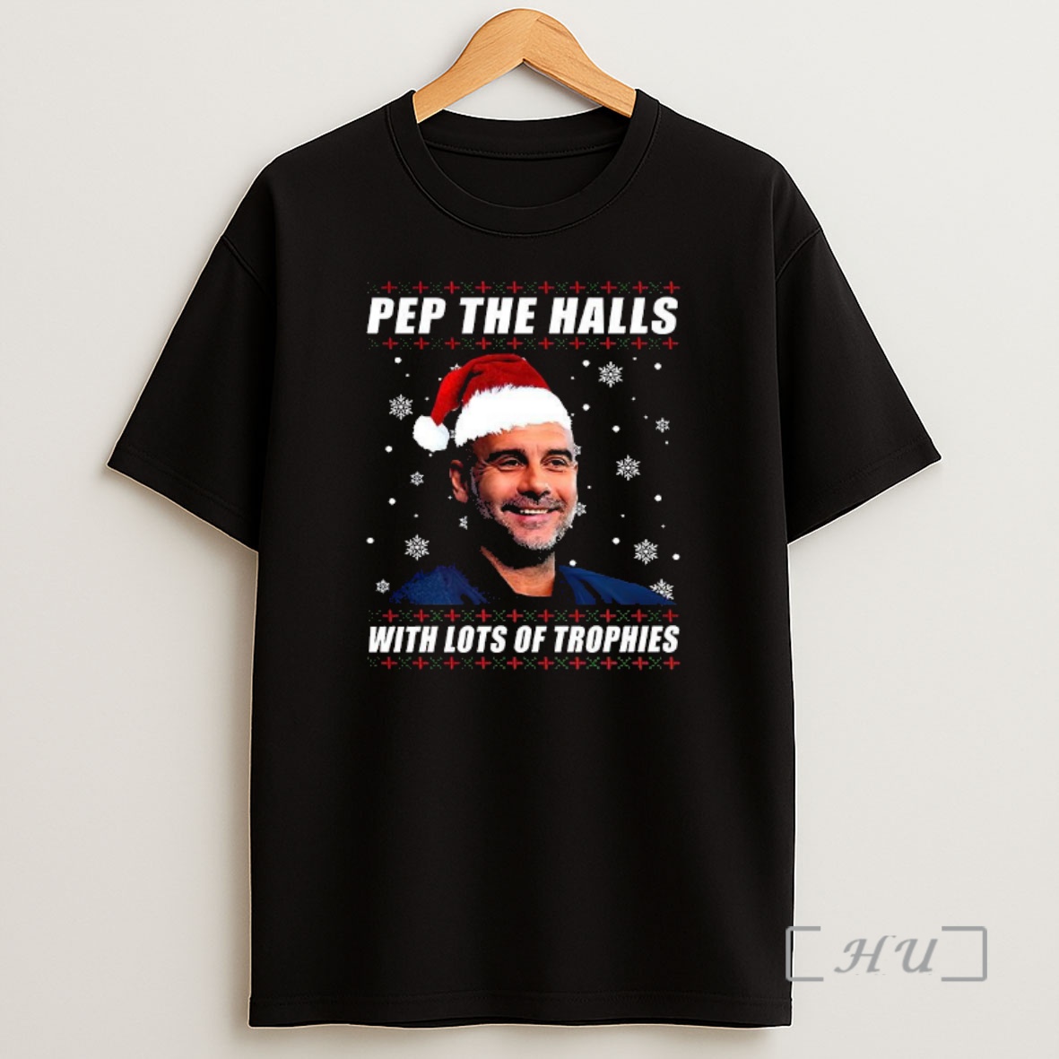 Officials Pep Guardiola The Citizens Coach Pep The Halls With Lots Of Trophies Christmas Premium Shirt Sweatshirt Tee