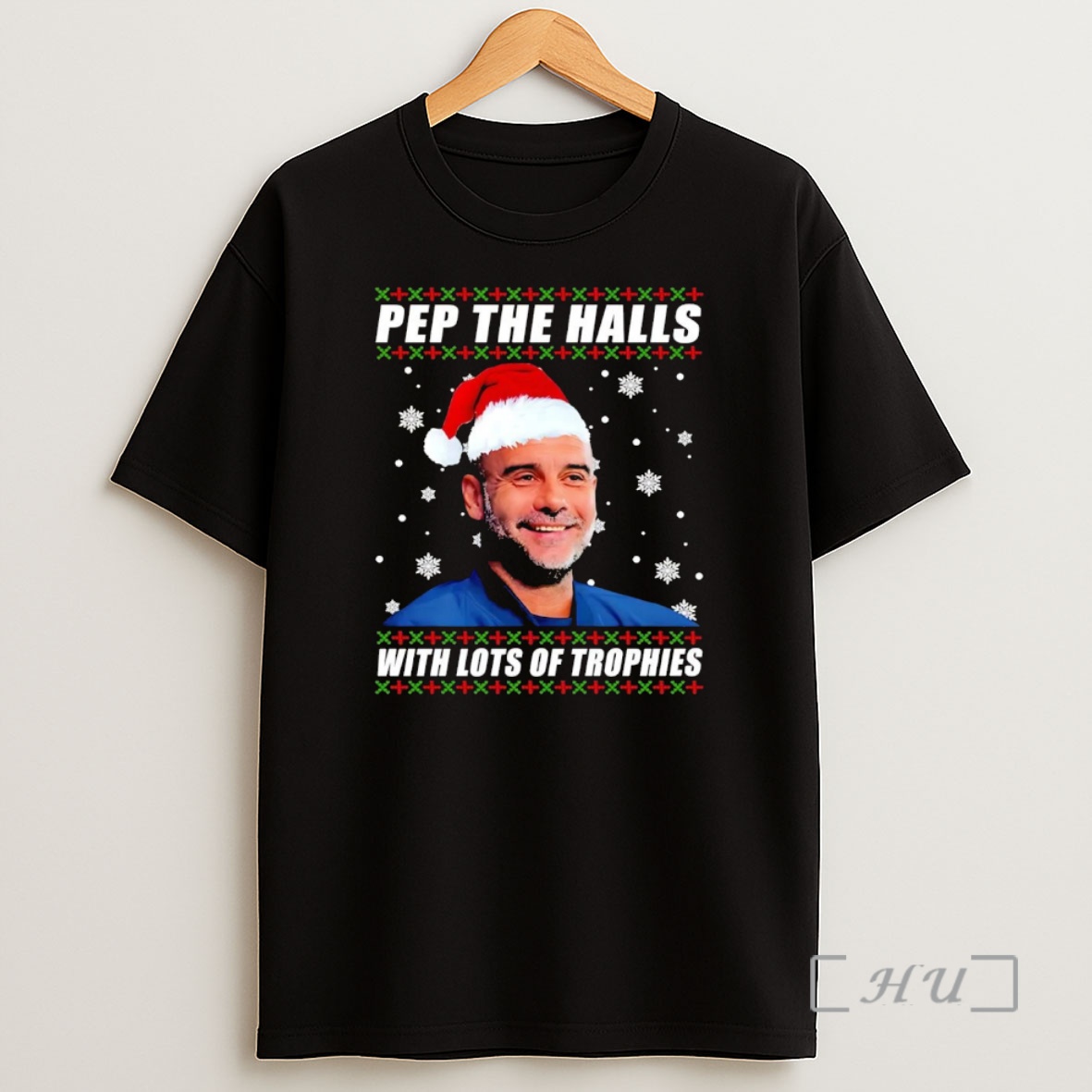 Officials Pep Guardiola The Halls With Lots Of Trophies Christmas Premium Shirt Sweatshirt Tee