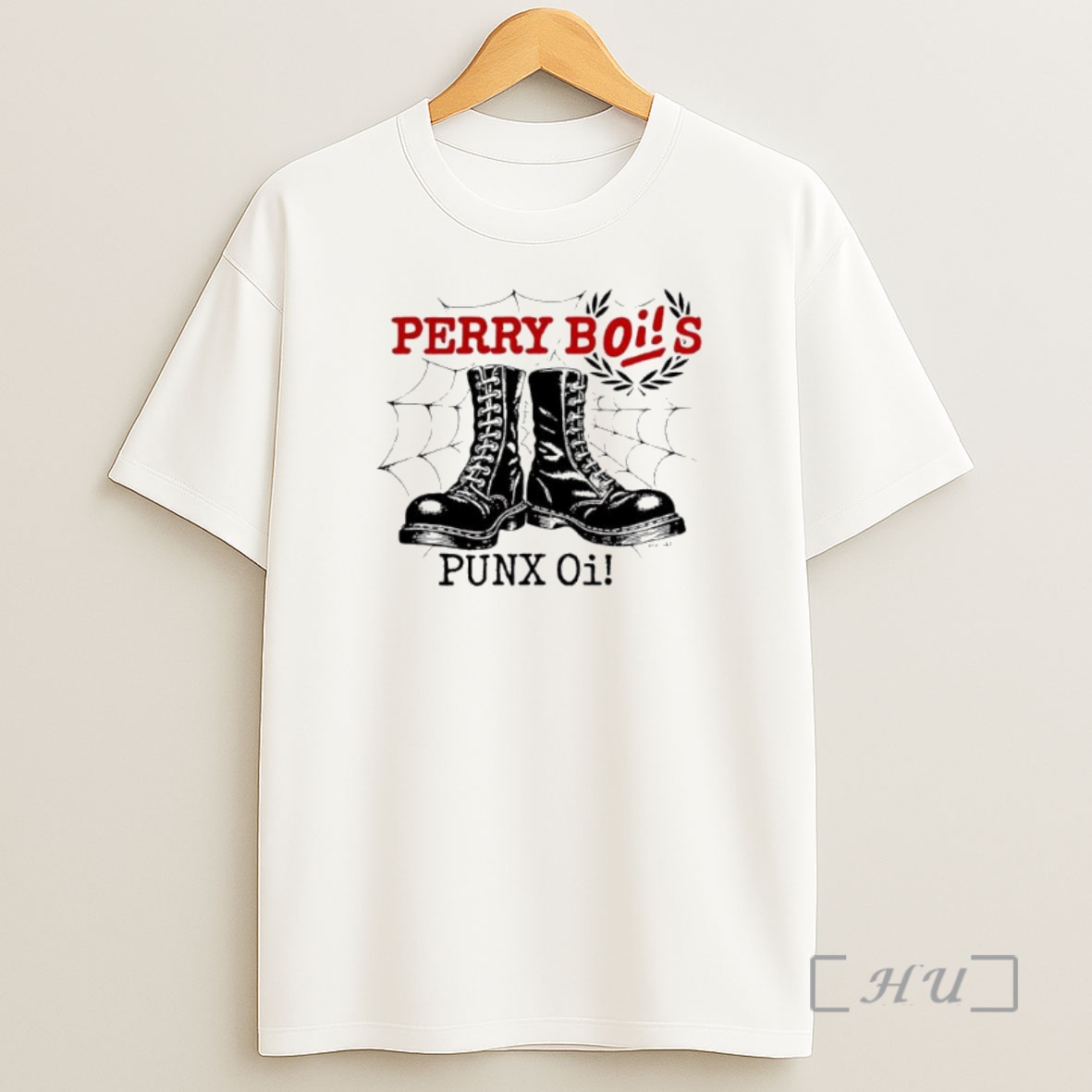 Officials Perrybois Punx Oi Band Combat Boots And A Spiderweb Graphic Premium Shirt Sweatshirt Tee