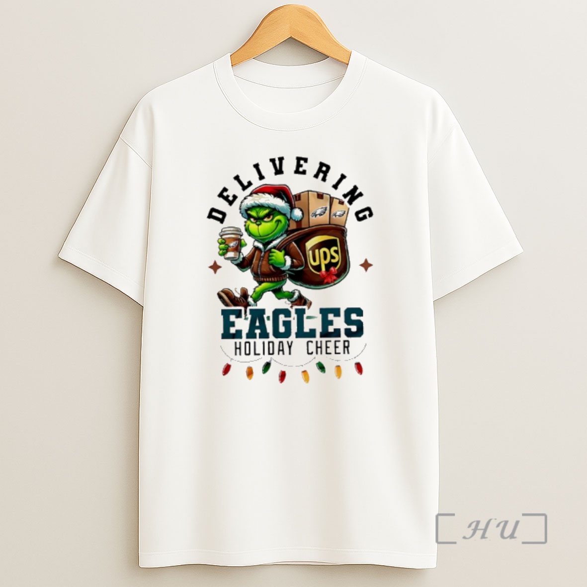 Officials Philadelphia Eagles Grinch Delivering Ups Holiday Cheer Christmas Premium Shirt Sweatshirt Tee