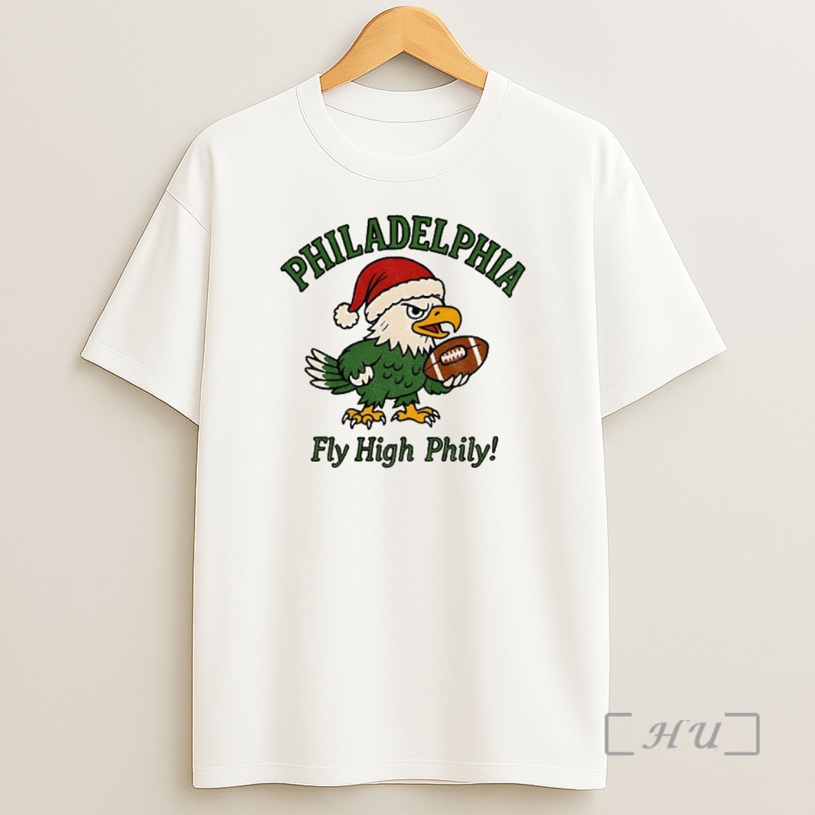 Officials Philadelphia Eagles Football Mascot Santa Hat Fly High Phily Nfl Football Premium Shirt Sweatshirt Tee