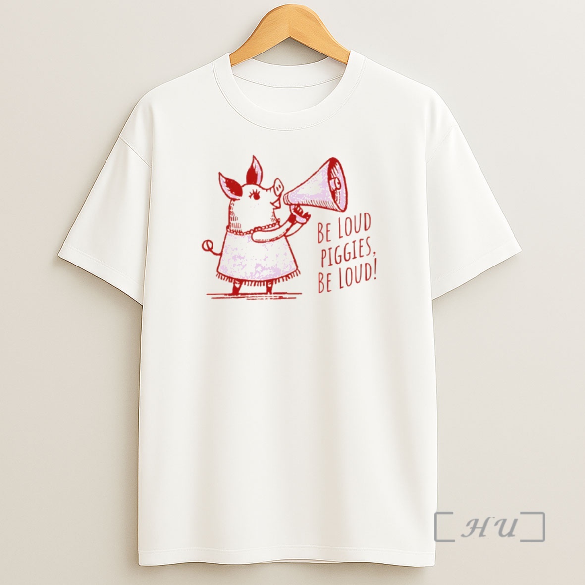 Officials Pig With Megaphone Cute Pink Dont Be Quiet Piggy Be Loud Piggies Premium Shirt Sweatshirt Tee