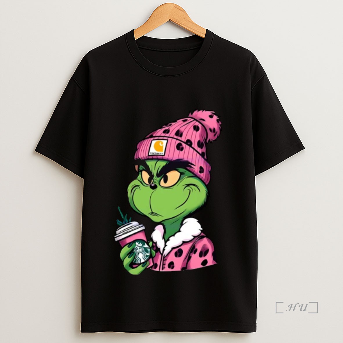 Officials Pink Grinch Boujee Drink Starbucks Christmas Premium Shirt Sweatshirt Tee