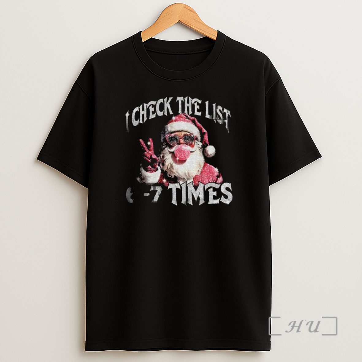 Officials Pink Santa I Check The List 6 7 Times Christmas Premium Shirt Sweatshirt Tee