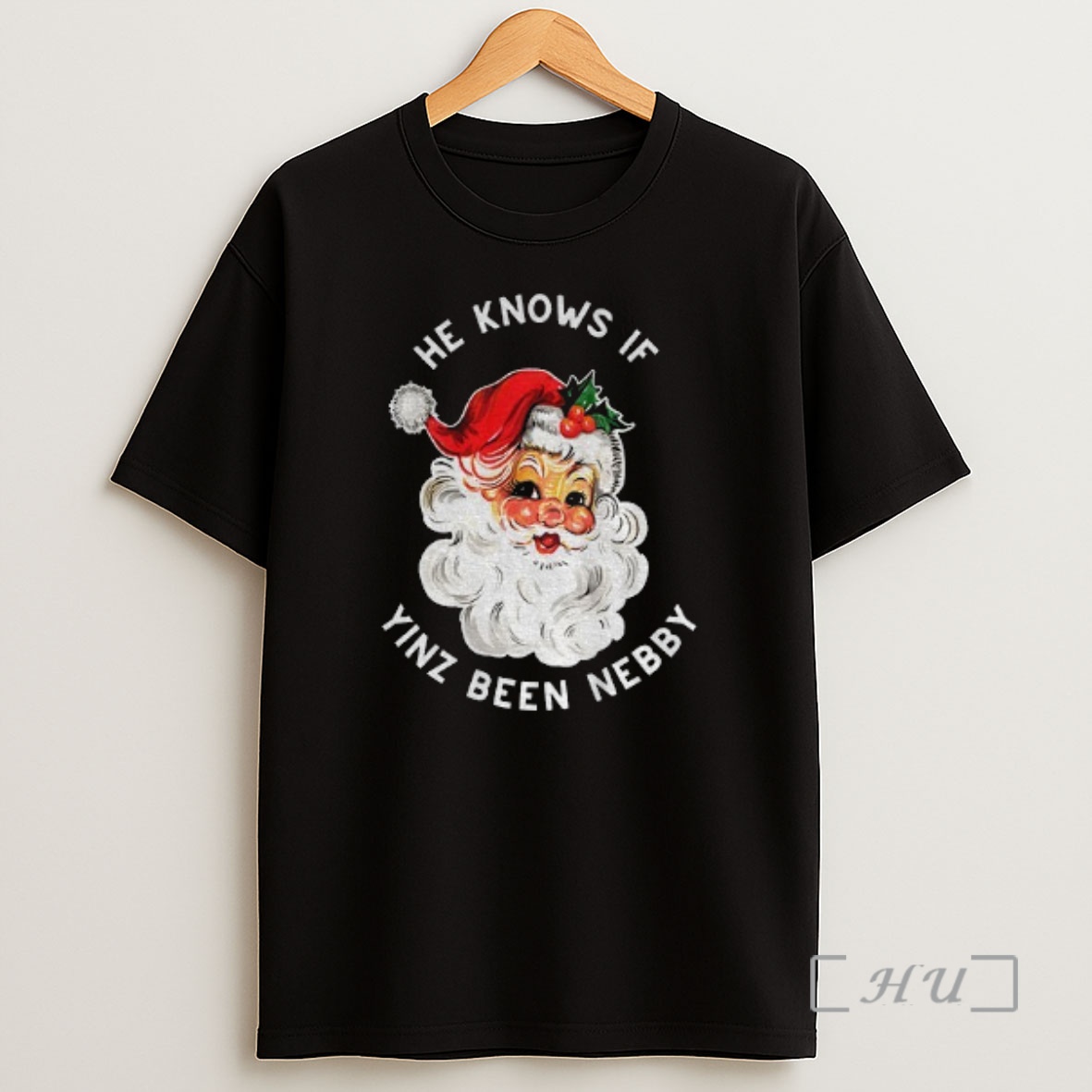 Officials Pittsburgh Christmas Santa He Knows If Yinz Are Nebby Premium Shirt Sweatshirt Tee