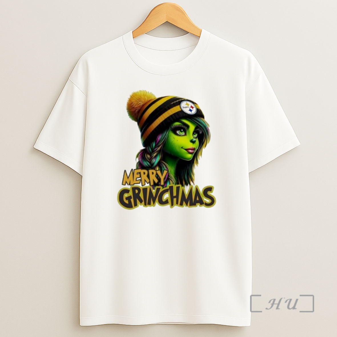 Officials Pittsburgh Steeler Christmas Girl Female Grinch Premium Shirt Sweatshirt Tee
