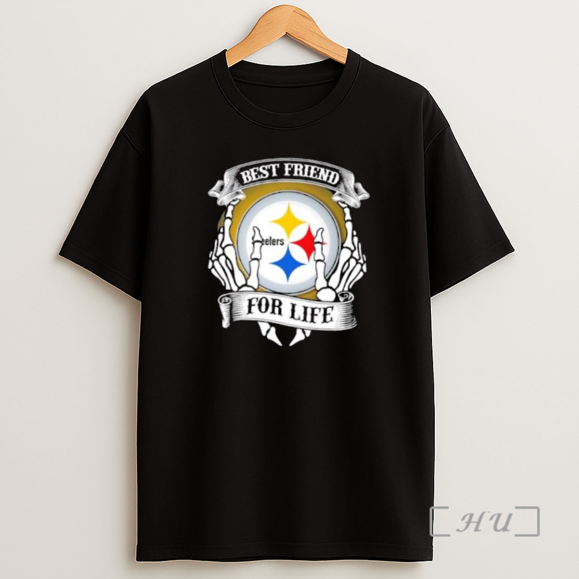 Officials Pittsburgh Steelers Football Best Friend For Life Hands Bones Premium Shirt Sweatshirt Tee