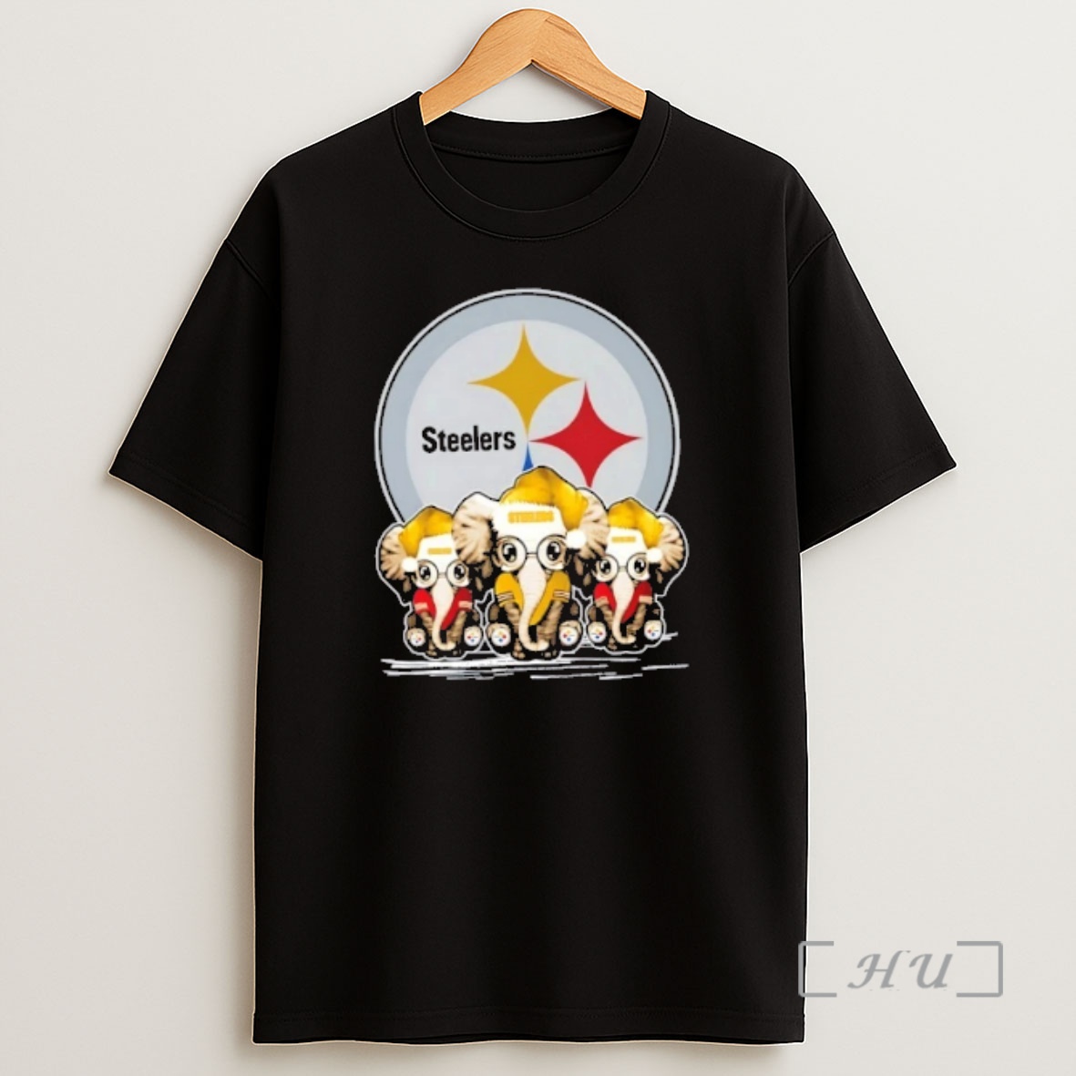Officials Pittsburgh Steelers X Elephants Santa Hat Merry Christmas Premium Shirt Sweatshirt Tee