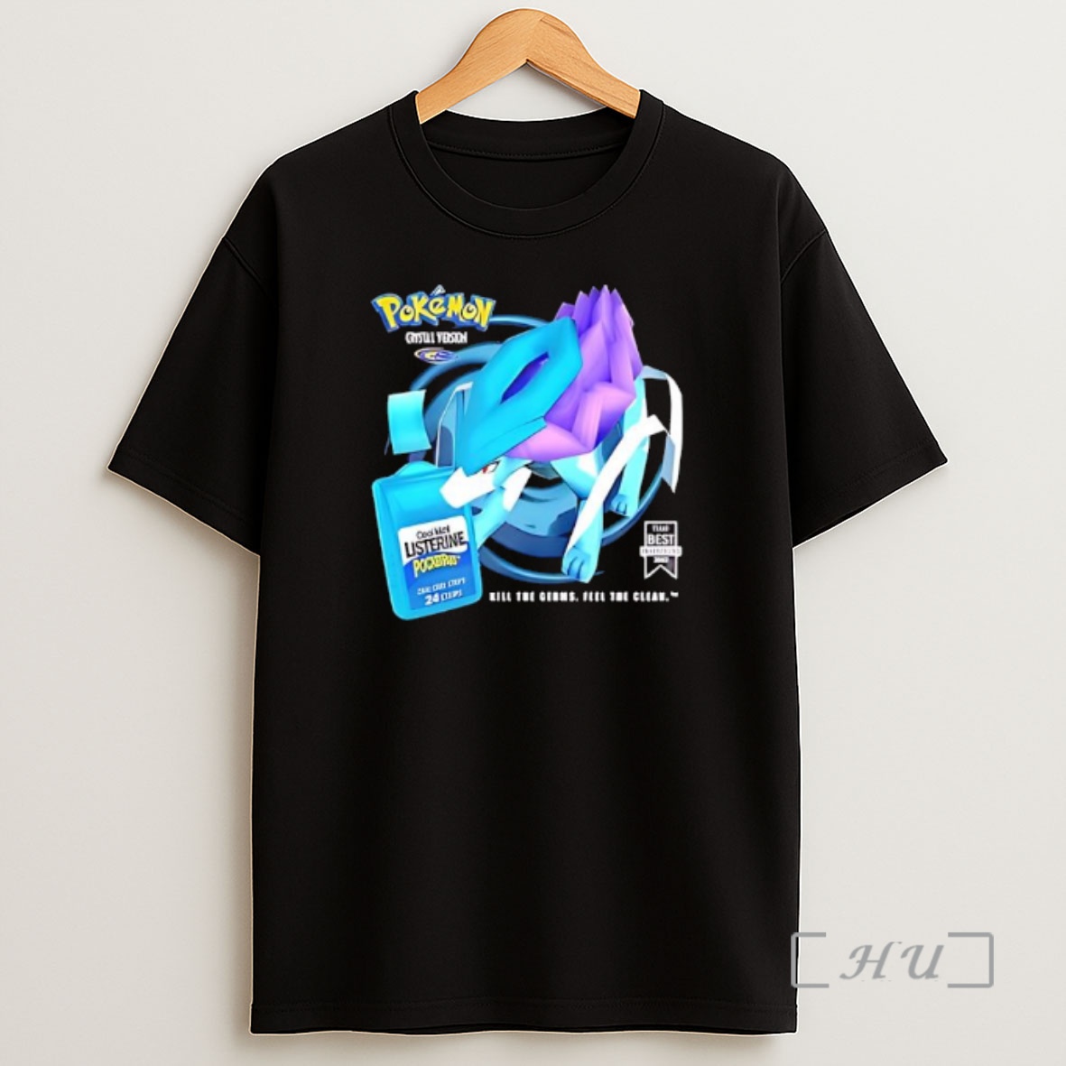Officials Pokemon Suicune Crystal Version And Listerine Pocketpaks Premium Shirt Sweatshirt Tee