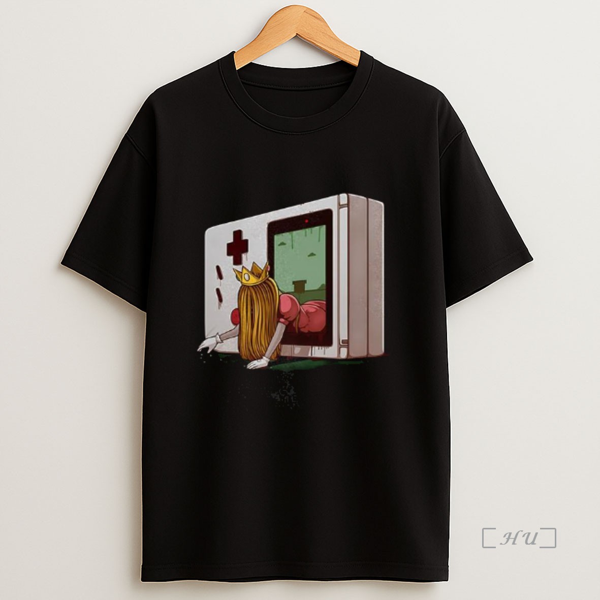 Officials Princess Peach Climbed Out Of Classic Handheld Game Console Premium Shirt Sweatshirt Tee