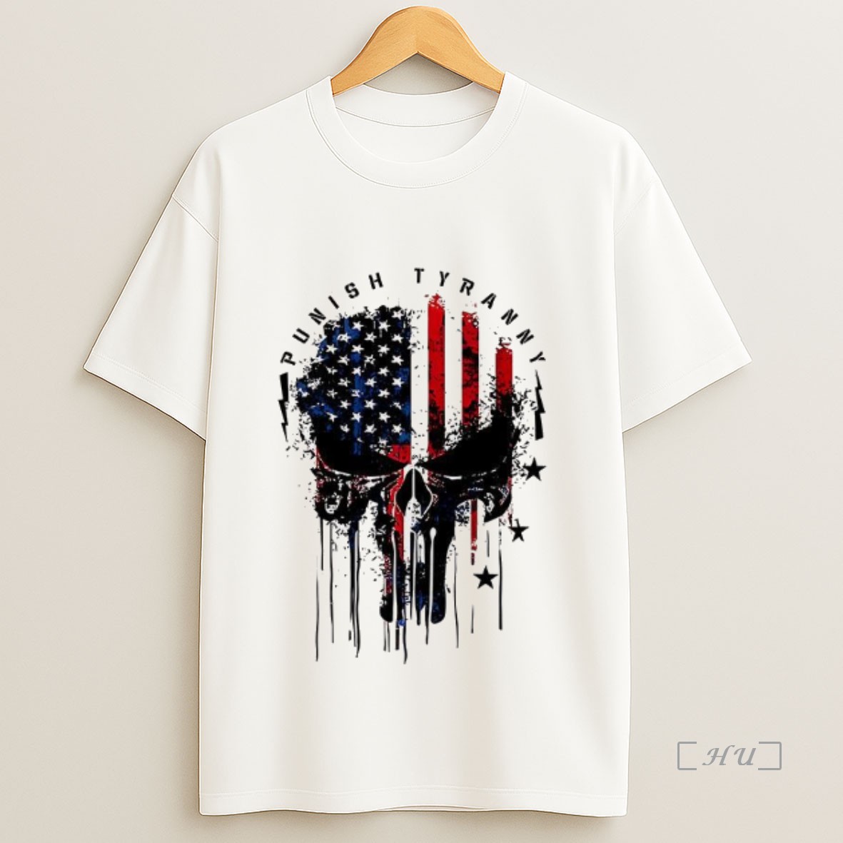 Officials Punish Tyranny Skull Flag Flowing Paint Premium Shirt Sweatshirt Tee