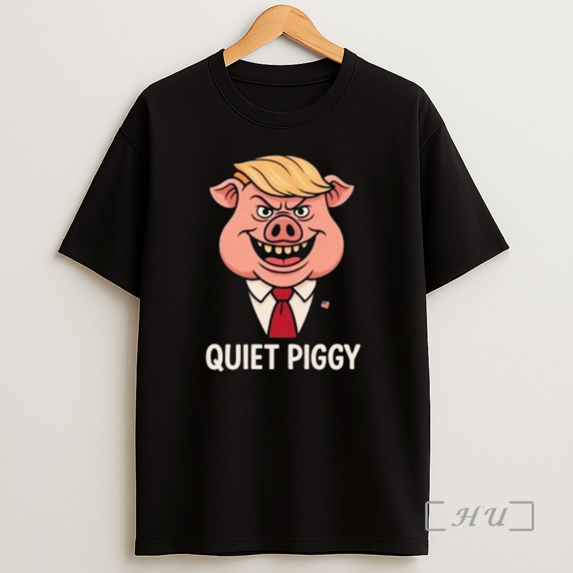 Officials Quiet Piggy Pig Trump Circle Black Premium Shirt Sweatshirt Tee