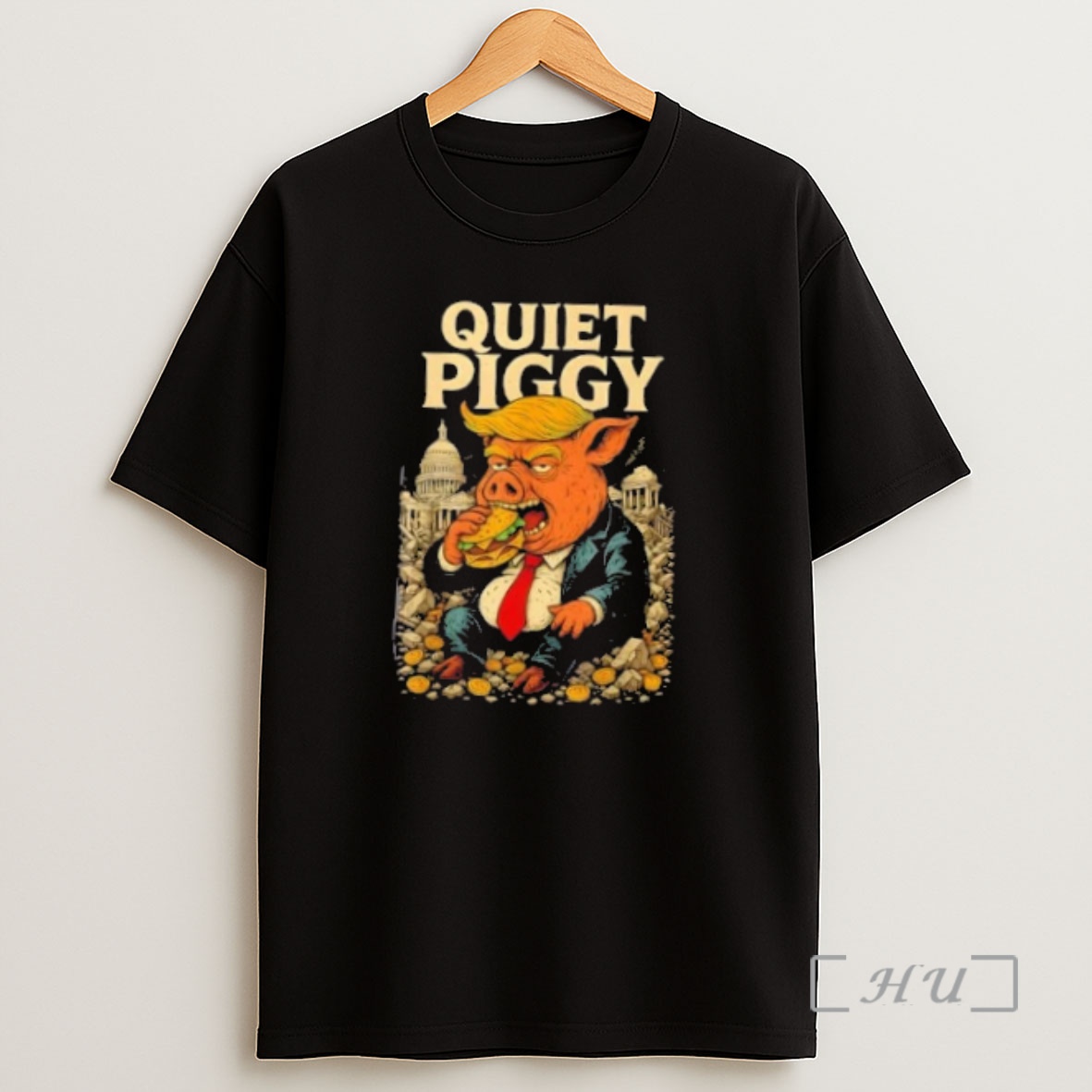 Officials Quiet Piggy Trump Eat Hamburger Premium Shirt Sweatshirt Tee