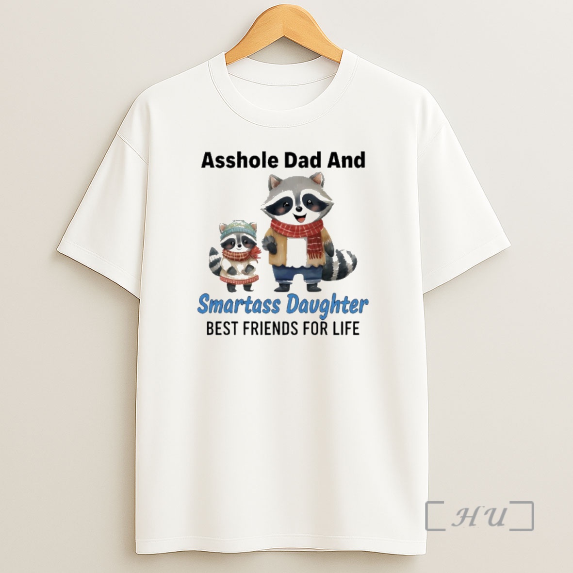 Officials Raccoon Christmas Asshole Dad And Smartass Daughter Best Friends For Life Premium Shirt Sweatshirt Tee