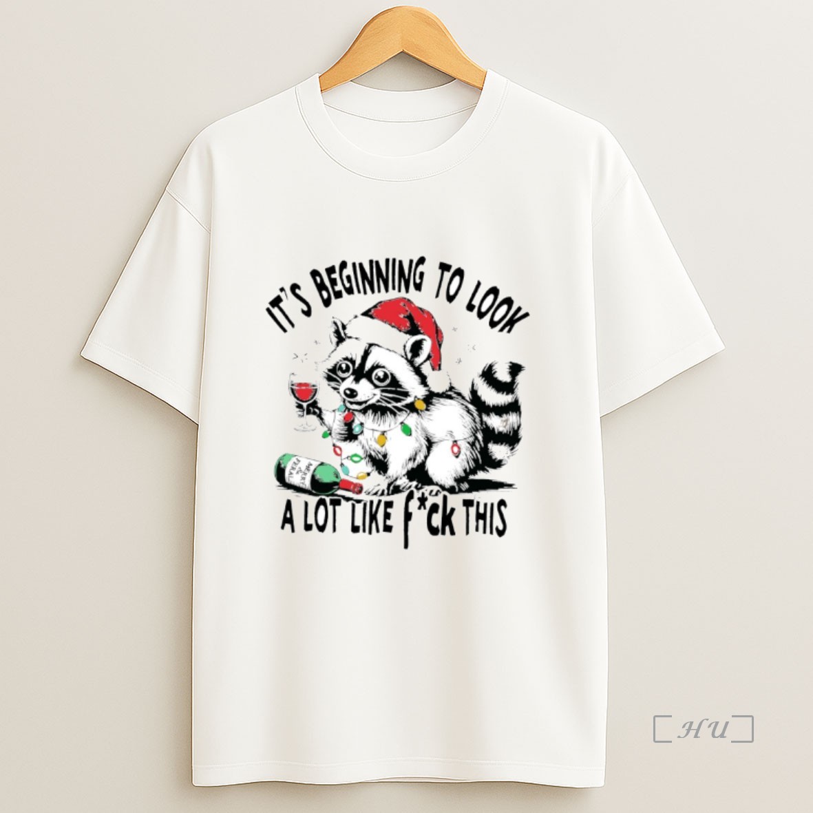 Officials Raccoon Christmas Lights Its Beginning To Look A Lot Like Fuck This Premium Shirt Sweatshirt Tee