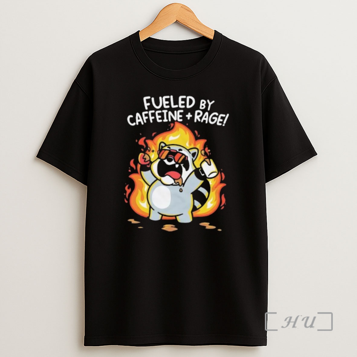 Officials Raccoon Fueled By Caffeine Rage Graphic Premium Shirt Sweatshirt Tee