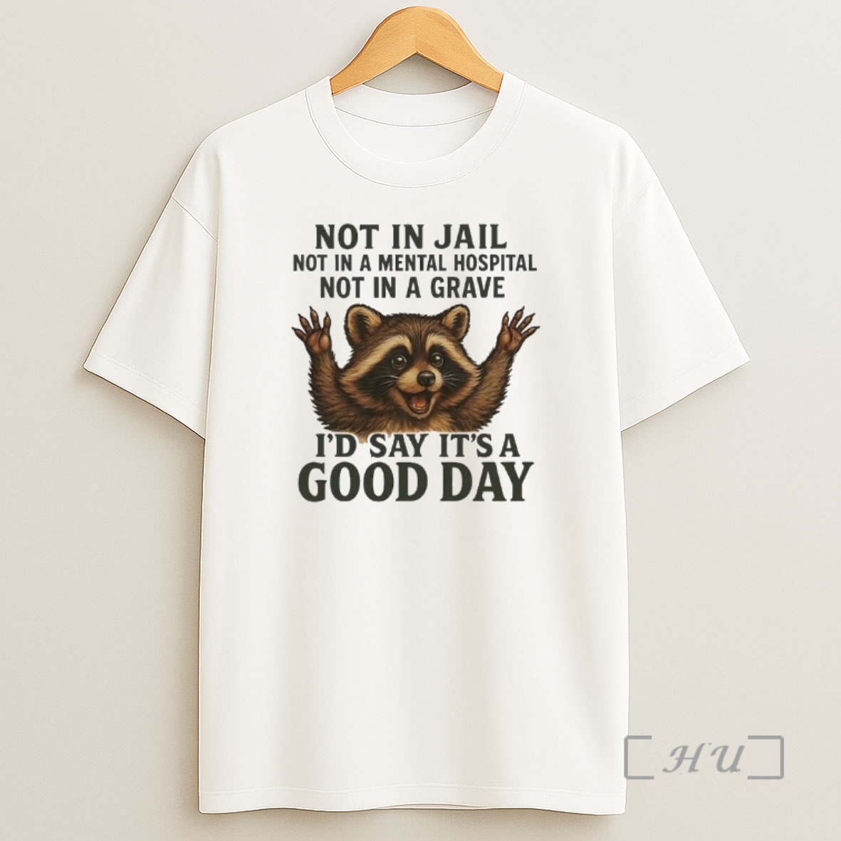 Officials Raccoon Not In Jail Not In A Mental Hospital Not In A Grave Id Say Its A Good Day Premium Shirt Sweatshirt Tee