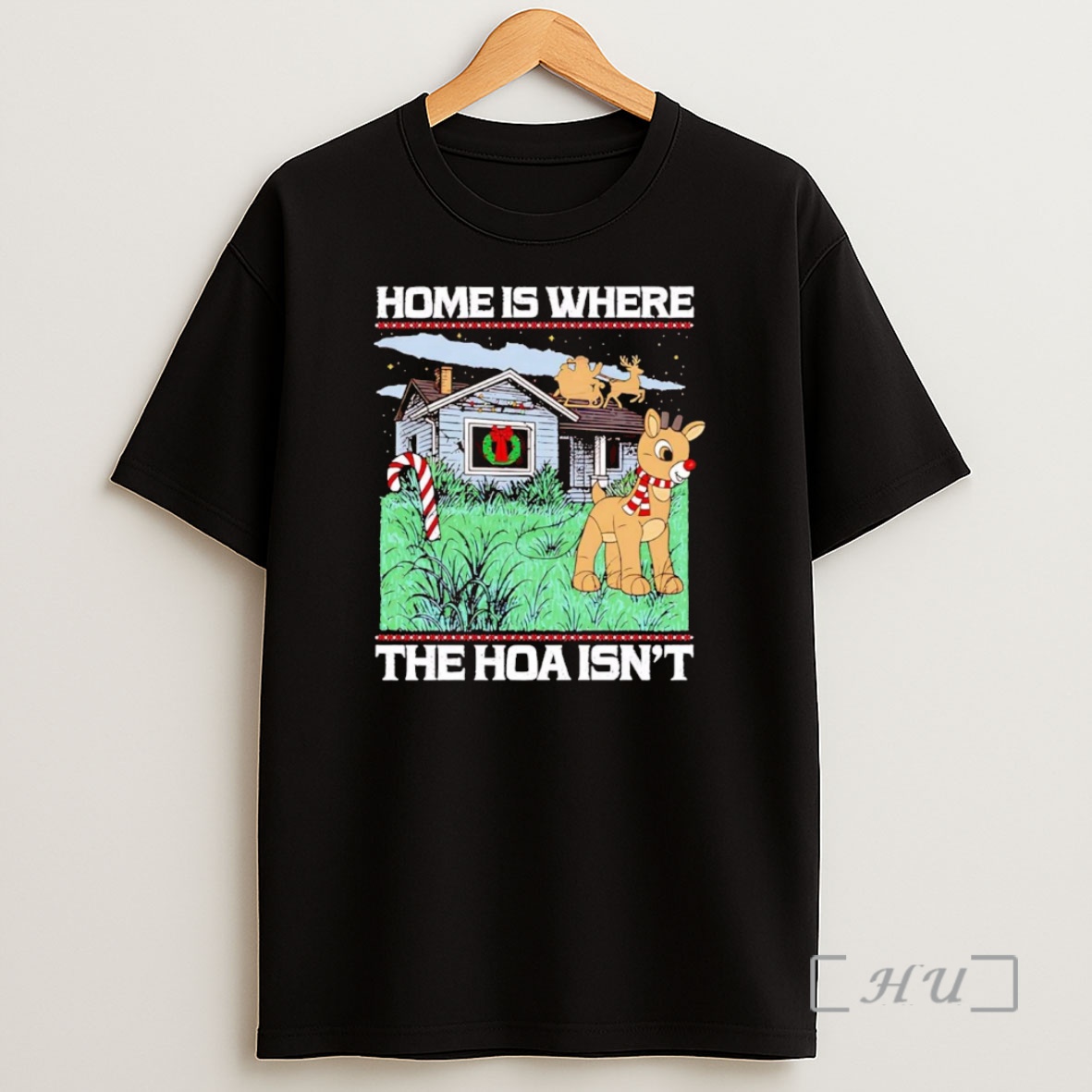 Officials Reindeer Home Is Where The Hoa Isnt Christmas Premium Shirt Sweatshirt Tee