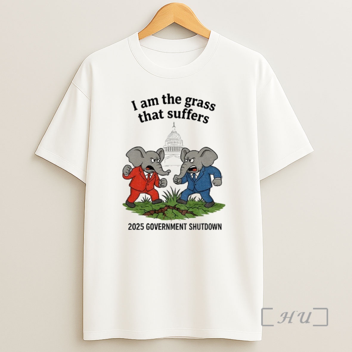 Officials Republican Elephant I Am The Grass That Suffers 2025 Government Shutdown Premium Shirt Sweatshirt Tee