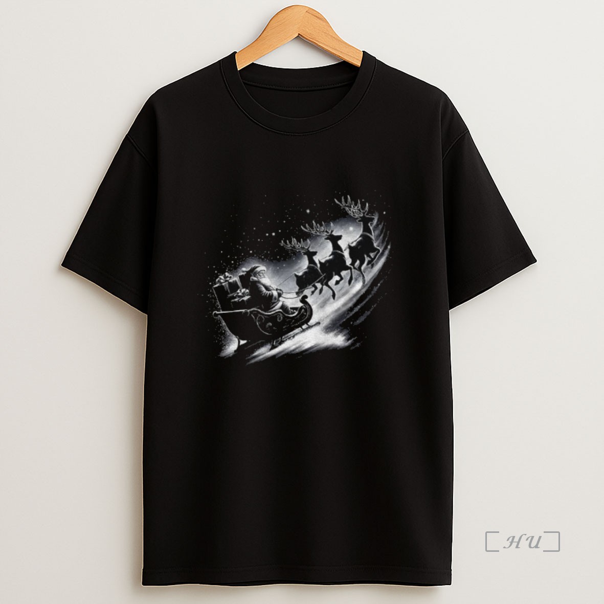 Officials Retro Santa Claus Reindeer Night Sky Christmas Premium Shirt Sweatshirt Tee