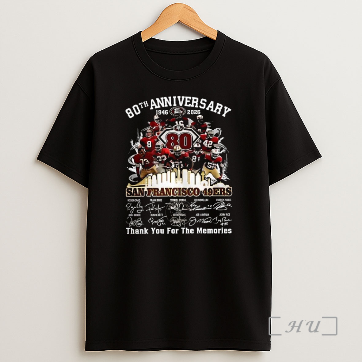 Officials San Francisco 49ers 80th Anniversary Thank You For The Memories Player Signature Premium Shirt Sweatshirt Tee