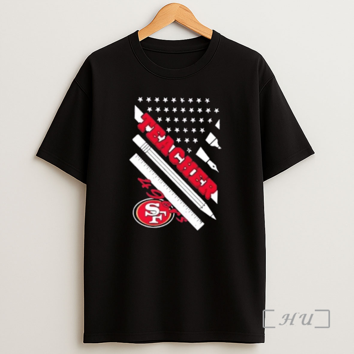 Officials San Francisco 49ers Football X Teacher American Flag Premium Shirt Sweatshirt Tee