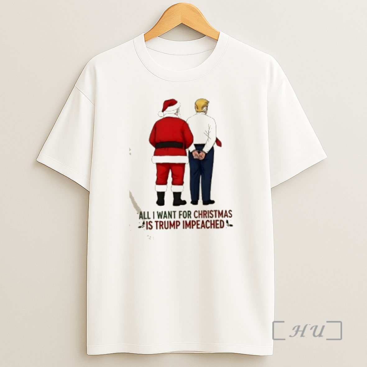 Officials Santa All I Want For Christmas Is Trump Impeached Premium Shirt Sweatshirt Tee