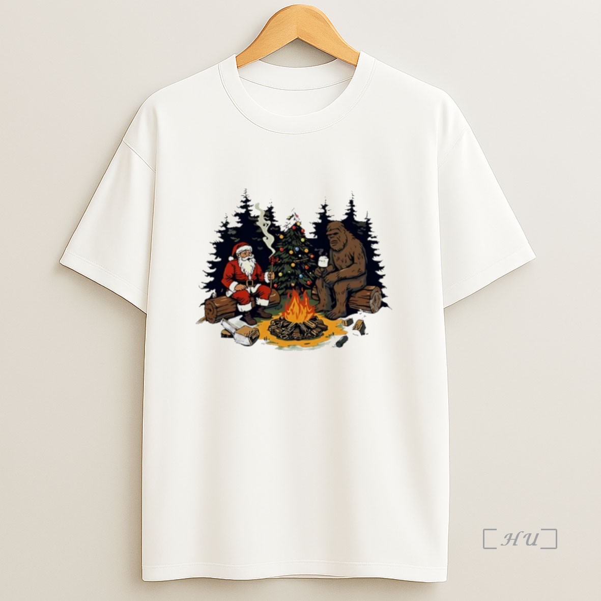 Officials Santa Bigfoot Christmas Campfire Vintage Premium Shirt Sweatshirt Tee