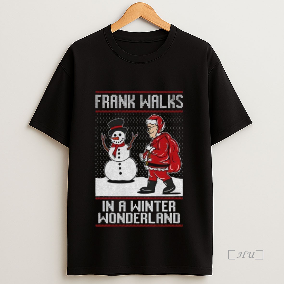 Officials Santa Claus Snowman Frank Walks In A Winter Wonderland Merry Christmas Premium Shirt Sweatshirt Tee