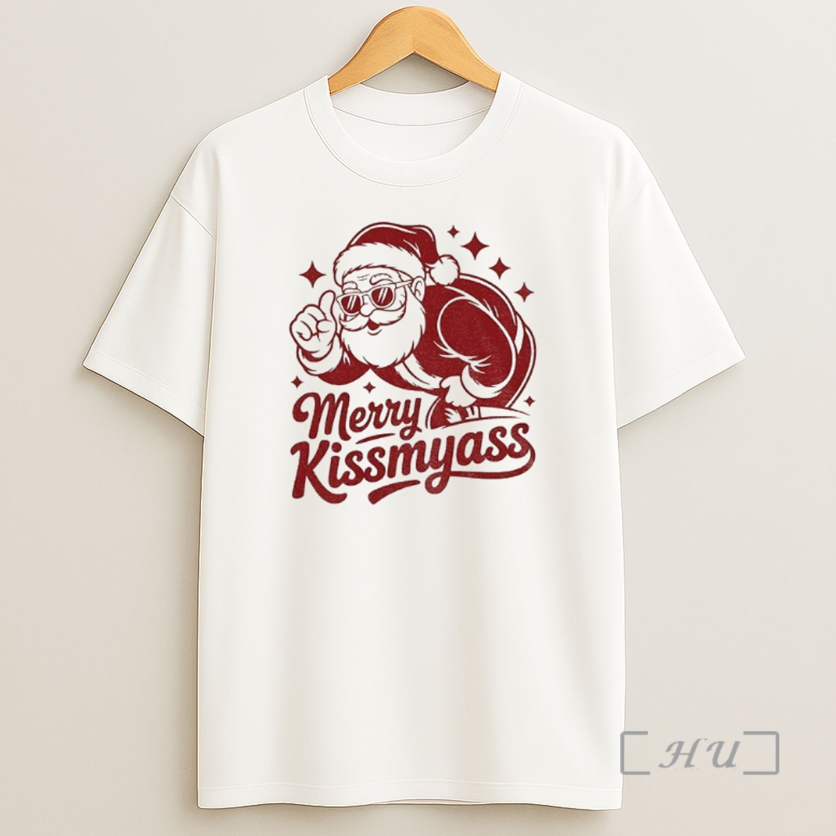 Officials Santa Claus Wearing Glass Merry Kissmyass Christmas Premium Shirt Sweatshirt Tee