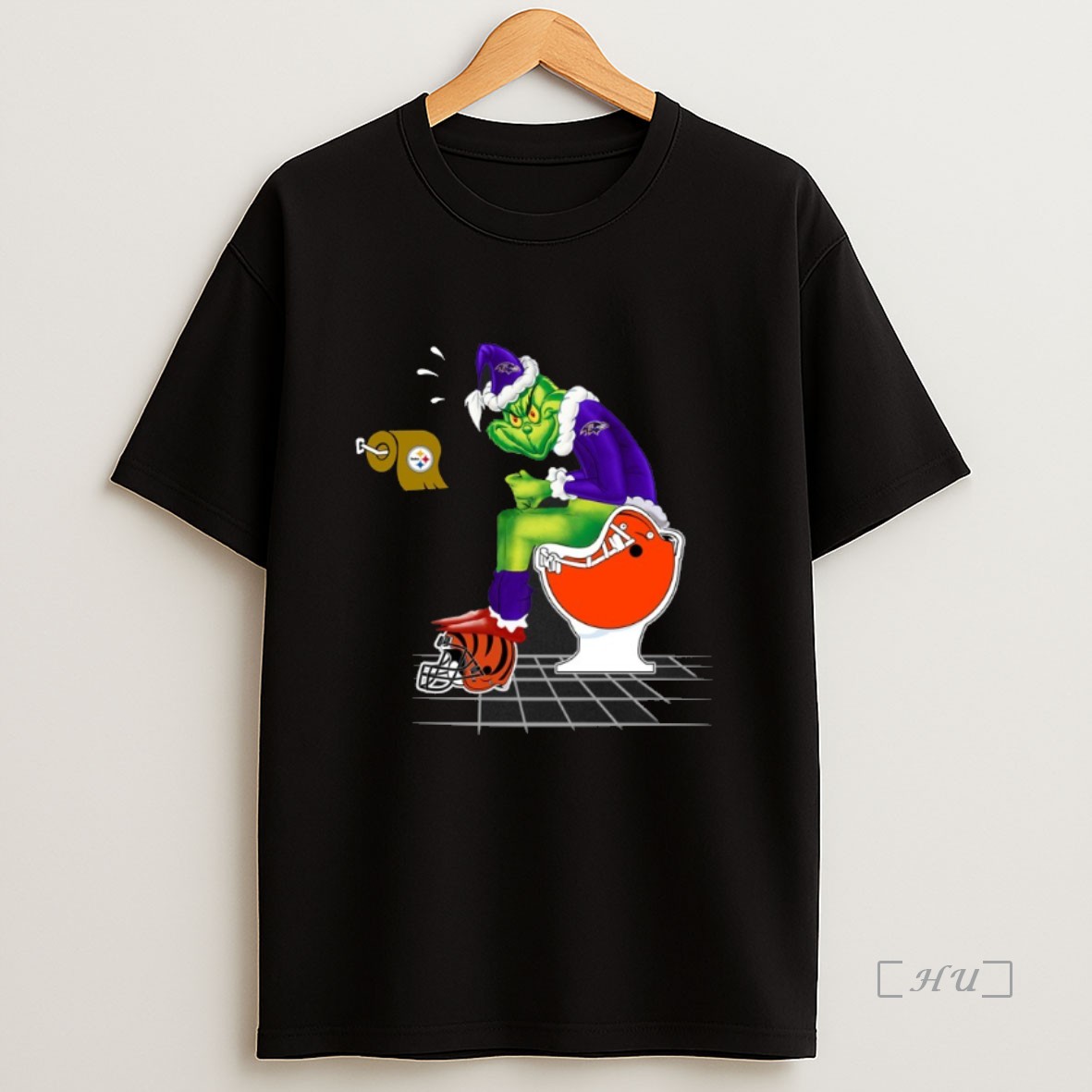 Officials Santa Grinch Baltimore Ravens Shit On Other Teams Christmas Premium Shirt Sweatshirt Tee