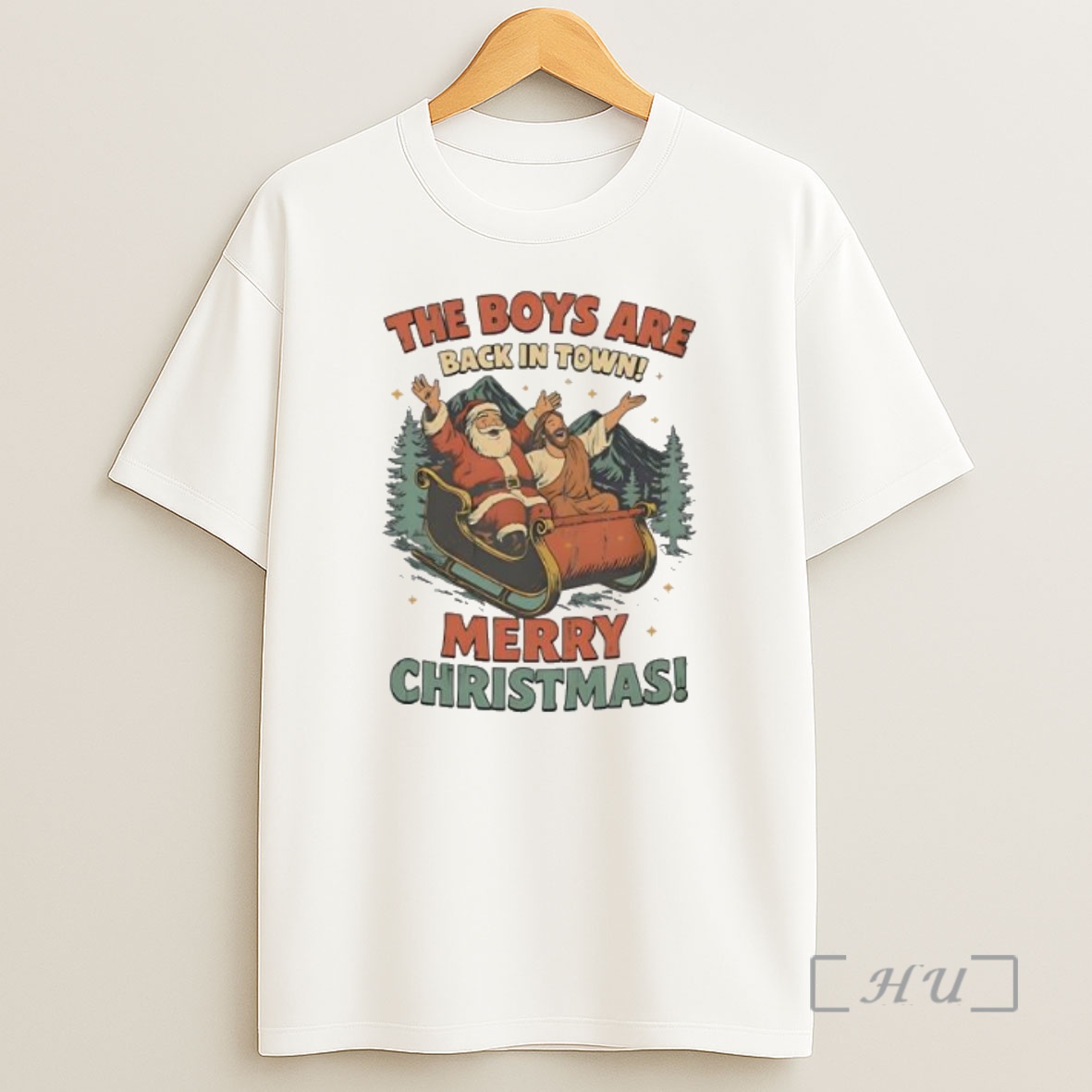 Officials Santa Jesus The Boys Are Back In Town Christmas Premium Shirt Sweatshirt Tee