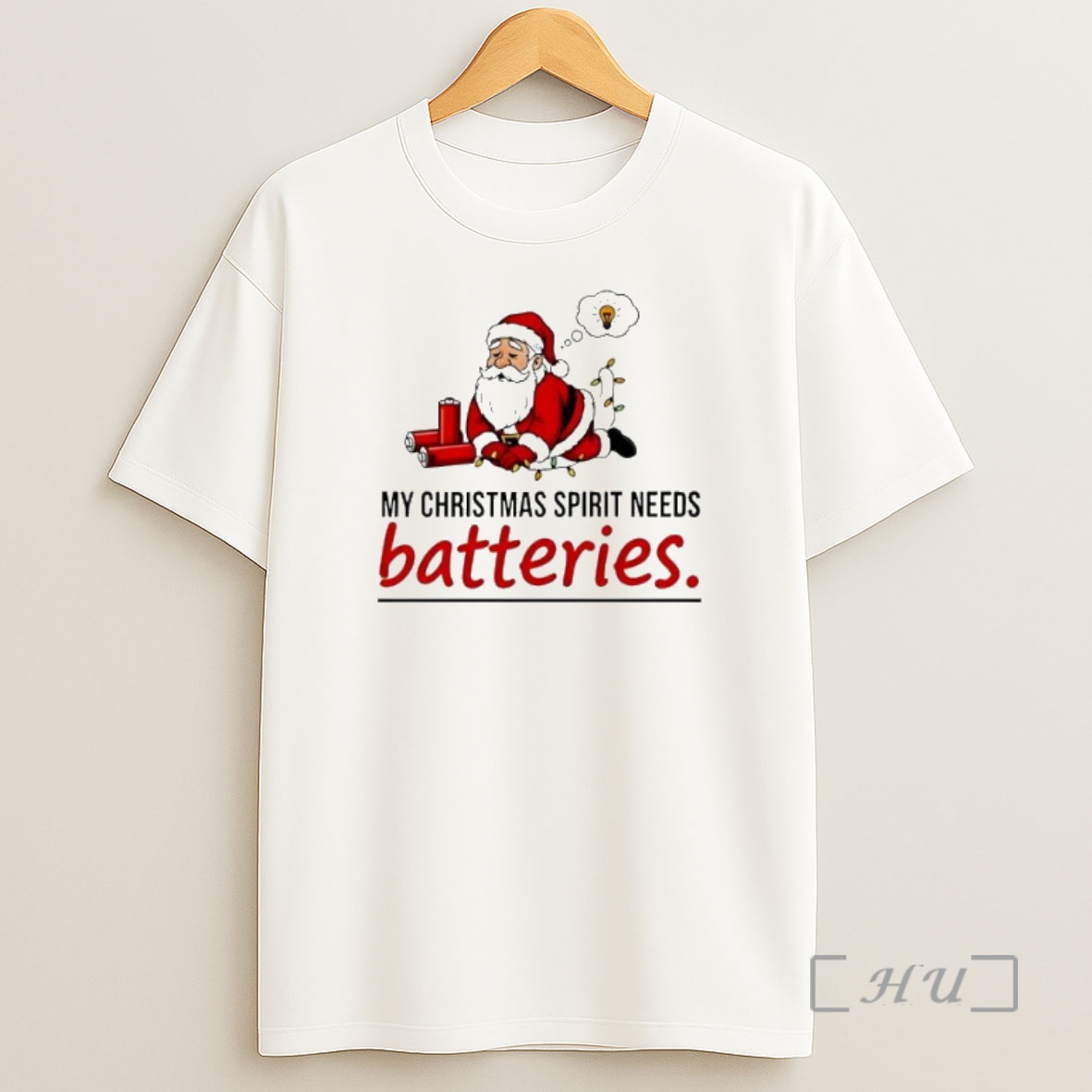 Officials Santa My Christmas Spirit Needs Batteries Premium Shirt Sweatshirt Tee