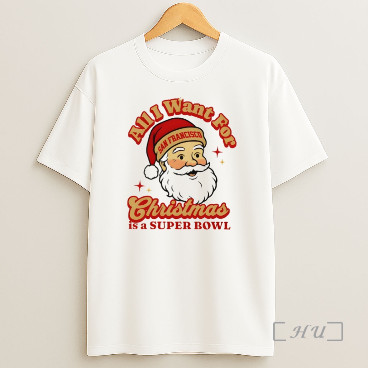Officials Santa San Francisco 49ers Football All I Want For Christmas Is A Super Bowl Premium Shirt Sweatshirt Tee