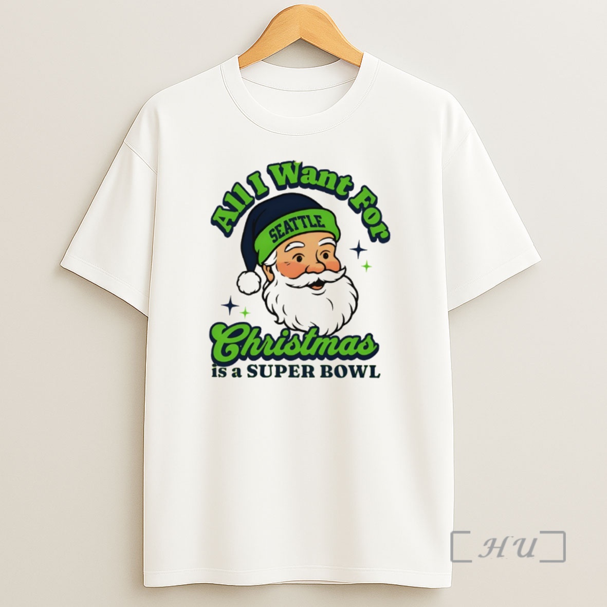 Officials Santa Seattle Football All I Want For Christmas Is A Super Bowl Premium Shirt Sweatshirt Tee