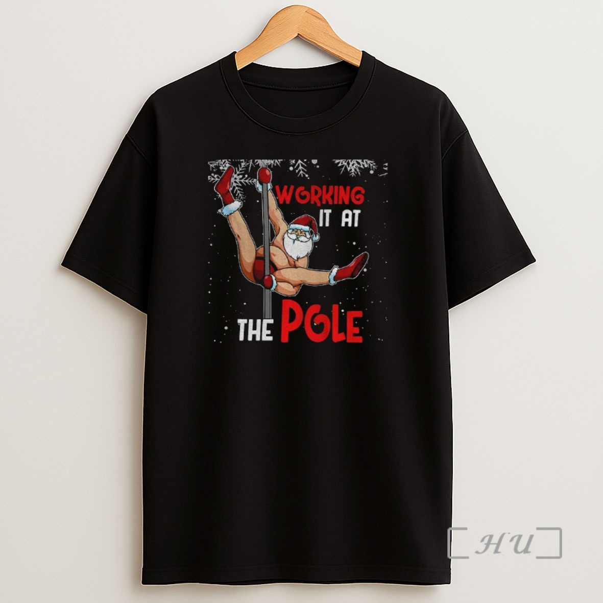 Officials Santa Ugly Christmas Working It At The Pole Premium Shirt Sweatshirt Tee